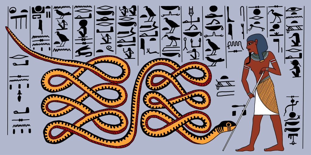 Atum Repelling Apep, Serpent of Chaos
